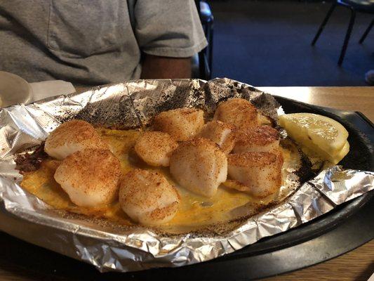 Scallops and baked potato