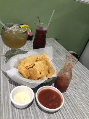 House margarita and panchos sangria