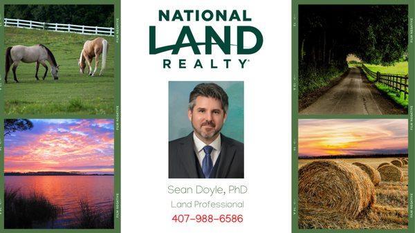 Sean Doyle, PhD
Land Professional

Specializes in land for Homesteading, farm land, commercial land, agricultural land, hunting land