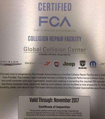 We are: Certified Volvo Collision, Certified Kia Collision, Certified Honda Collision, Certified GM Collision, Certified Hyundai Collision