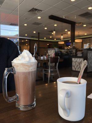 Chocolate milk shake and coffee