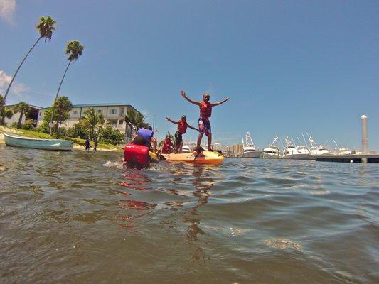 Youth kayaking in Riviera Beach