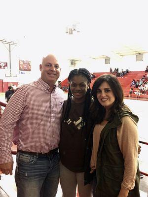 Dr. Scarbrough & Heather enjoying after hours basketball with one of their favorite players!