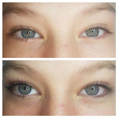 Elleebana lash lift before and after