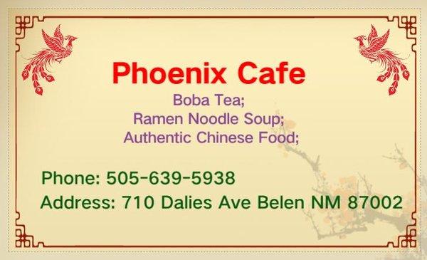 Phoenix Café is a family run Chinese Restaurant. We make traditional Chinese food.