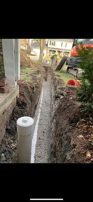 Outside sewer installation