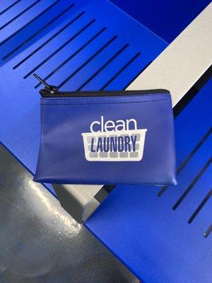 Free coin purse for the tokens to wash your clothes