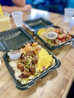 Teriyaki beef and garlic chicken Bowl