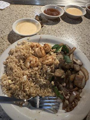 Chicken and shrimp hibachi