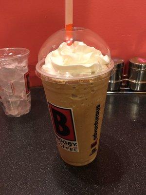 Birthday drink of my choice. Frozen Hazelnut Coffee. Thanks Biggby!