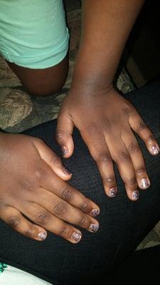 Sparkle nails for my lil cousin, by Andy.