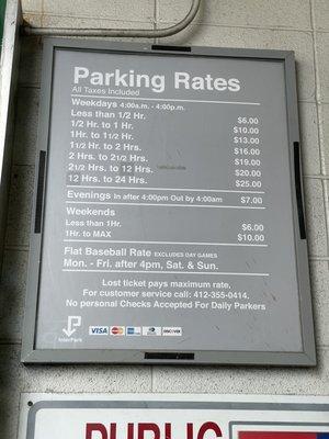 Parking rates