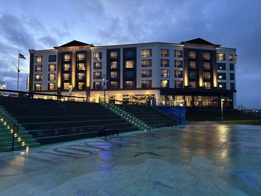 The hotel is gorgeous from the water front