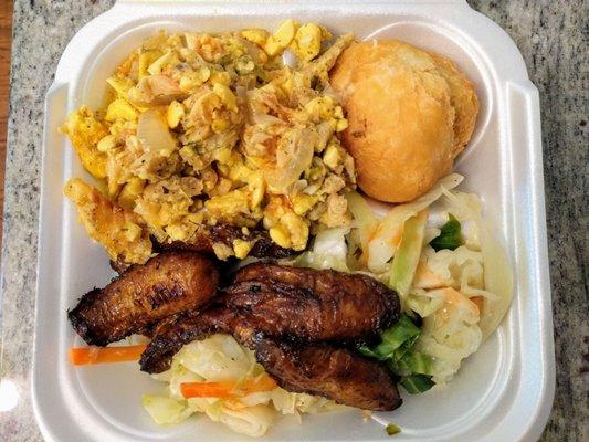 A delectable breakfast - ackee and saltfish!