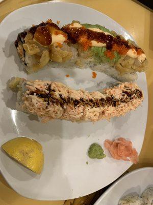 Lobster Roll on the top. Not sure what the second (bottom) roll is.