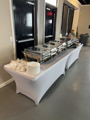 We cater food for up to 125 guests. Good food well prepared!!