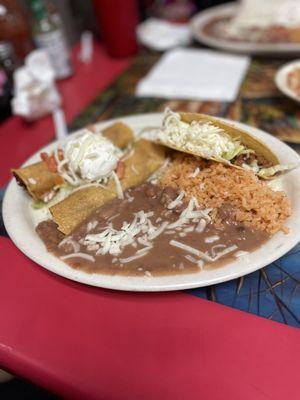 A. Two Chicken Flautas & Beef Taco