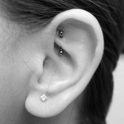 Rook Piercing with Internally threaded titanium  @personalartform