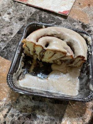 OMG! Fantastic maple cinnamon roll half! Yum!