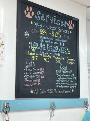 Services menu, it's also on their website