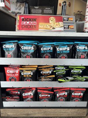 Chip selections: salt & vinegar, regular thin , bbq, jalapeño, regular ( similar to kettle chips )