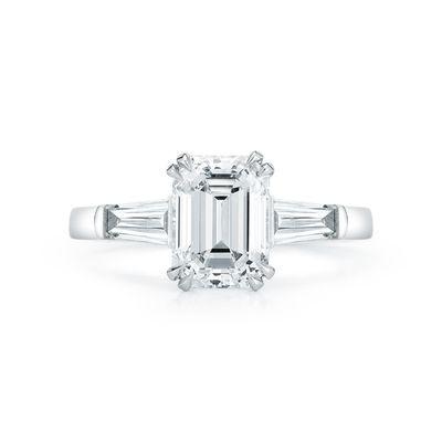 Emerald Cut, 3 Stone Diamond Engagement Ring