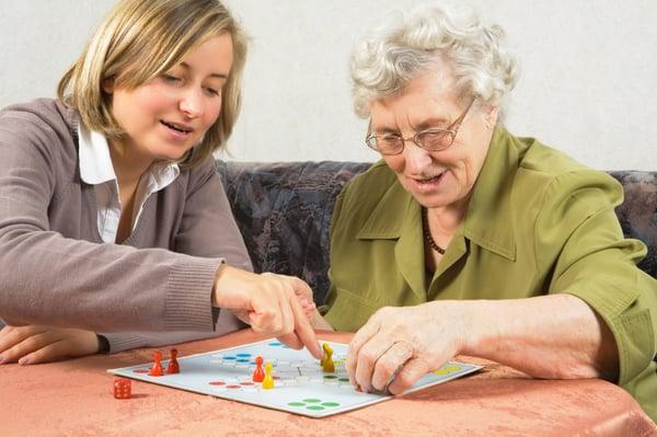 Keeping their mind active, playing a game.