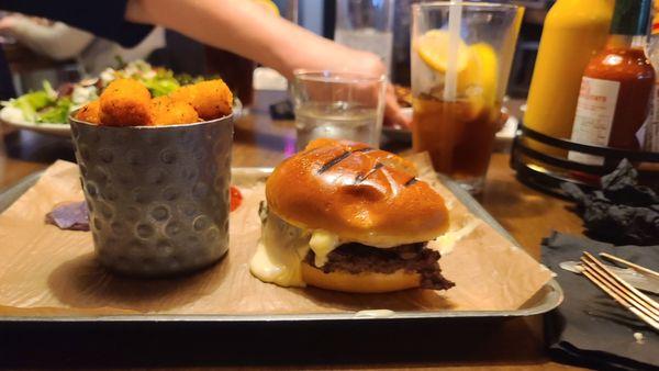 Burger and tots!! TO DIE FOR!!