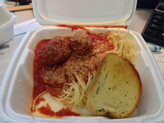 Spaghetti and meatballs.