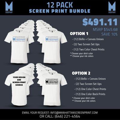 12 Pack - Screen Print Bundle