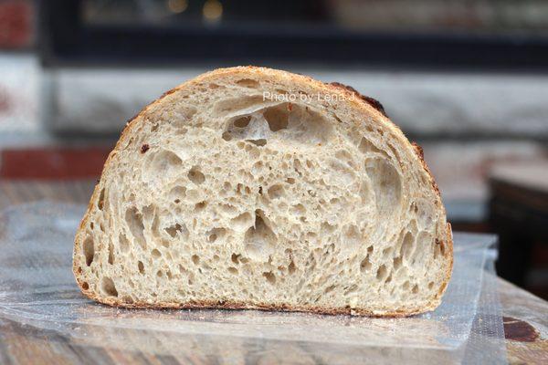 The Sourdough Bread ($6.00 for half loaf) - good. Nice light, chewy texture. Tastes quite "white": made w/ bread and stone ground ww flour