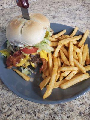 Portofino burger amd fries