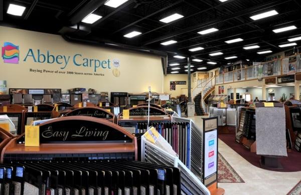 We have a huge selection of carpet, area rugs, hardwood, vinyl, LVT, ceramic, blinds, and more!