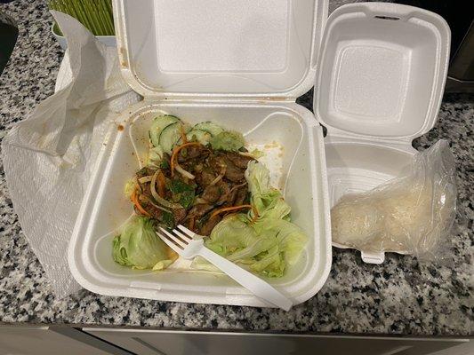 Beef Salad +Sticky Rice