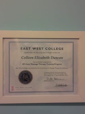 My certificate.  801 hours of learning later. :P