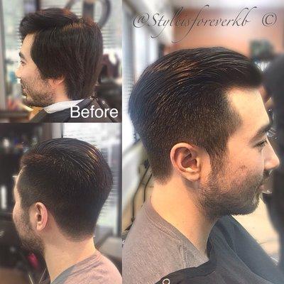 Before and after men's cut