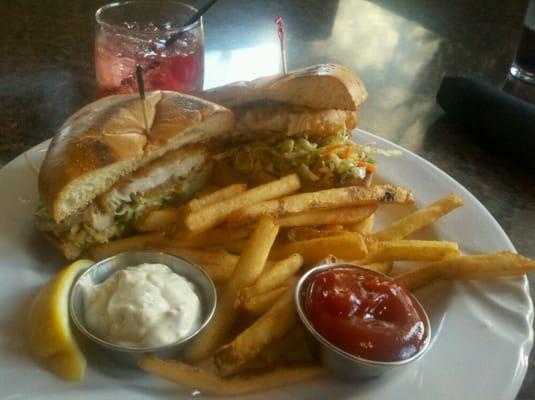 Breaded rockfish sandwich