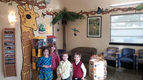 Some happy children in our waiting room.  The best part about the visit the prizes!