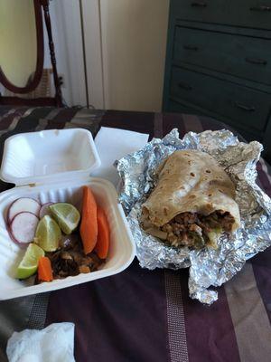 The burrito is so dang good I kept forgetting to take a photo. What you have before you is a succulent sexy super chicken burrito.