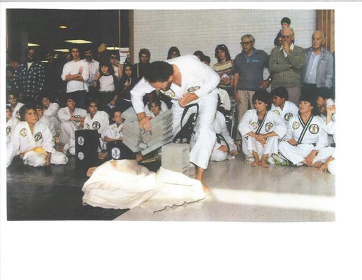 Breaking Cement Blocks- 1985 Jerry Lewis Telathon for charity