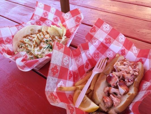 Tacos on the left; lobster on the right. Wimpy serving of fries, am I right?!