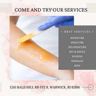 Come and try our services