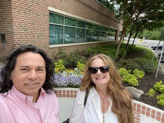 Eddy and Liz visiting a client in Alpharetta, GA