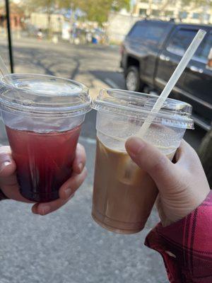 Ice latte + Italian soda. Very good!