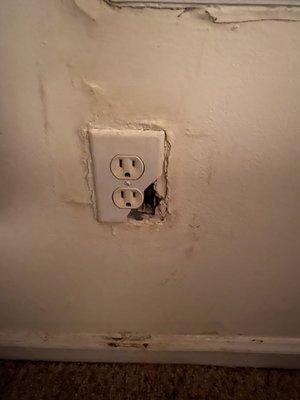 Damage to sockets after walls expanded from water damage