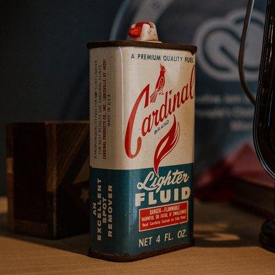 Office details 1 - Vintage lighter fluid tin