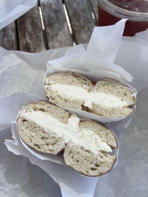 Plain bagel plain cream cheese