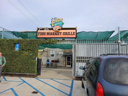 Outdoor entrance and off street parking.