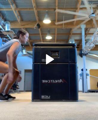 Box jump 6 month post ACL knee repair at Athleticare