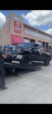 Truck being towed from the shop after I had driven it there 4 weeks prior